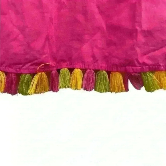 NWT Anthropologie The Hartley Shift Mini Dress Neon Pink with Tassels Size M - Picture 6 of 15